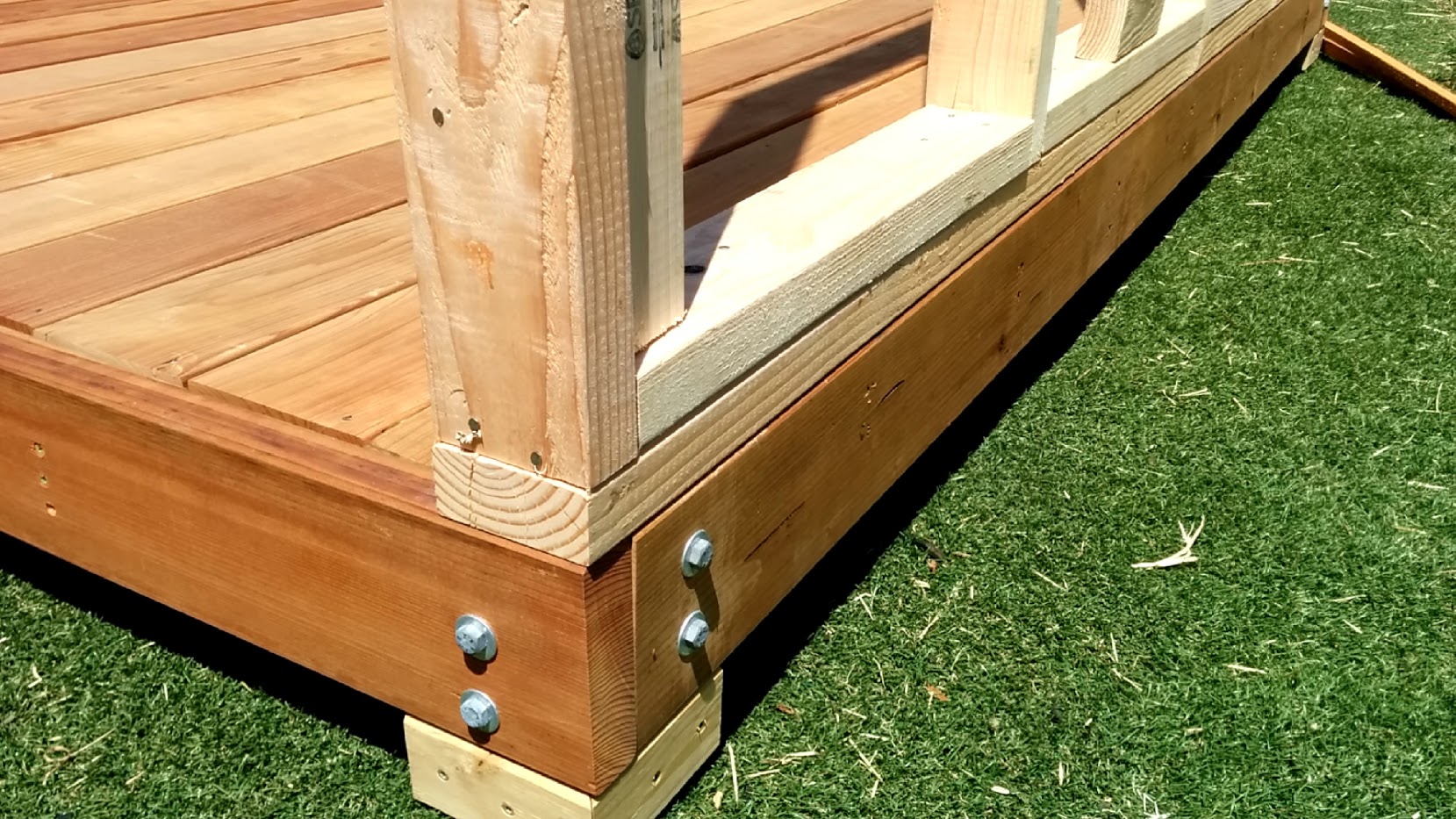 Sauna walls on the deck